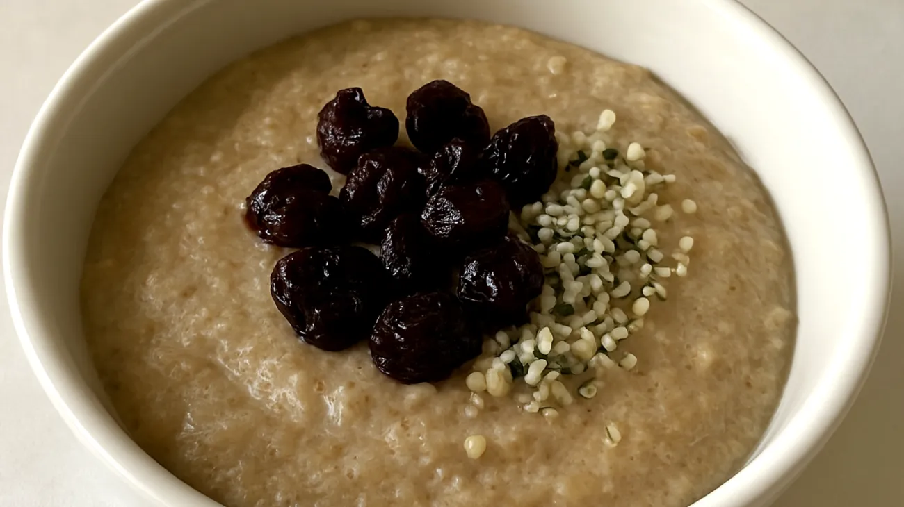 Amaranth-Pudding mit Tart Cherry und Hanfsamen"