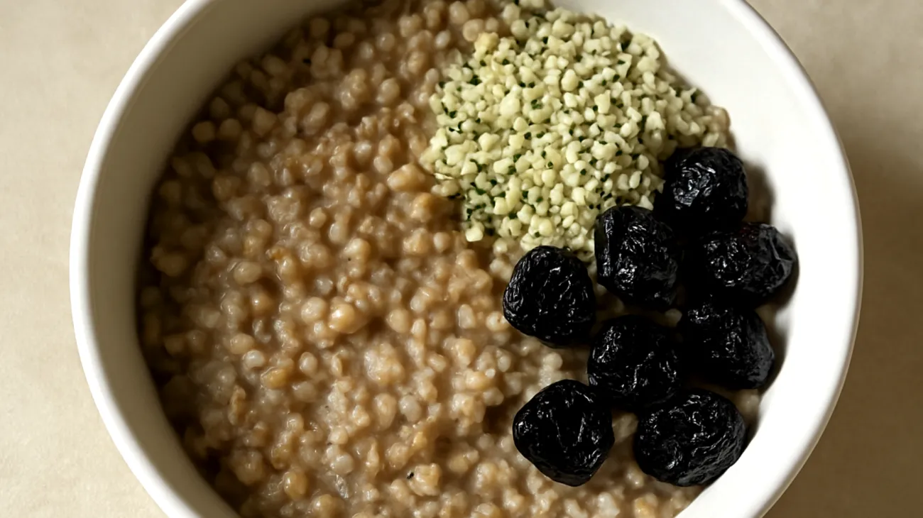 Buchweizen-Quinoa-Porridge mit Hanfsamen und Tart Cherry"