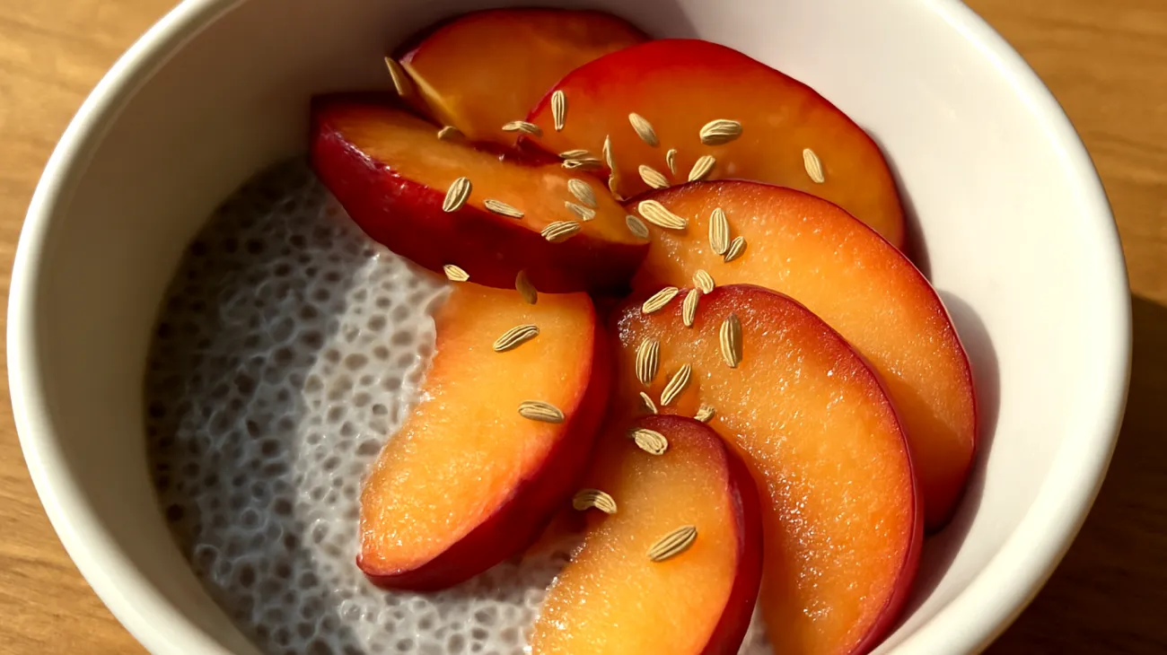 Chiasamen-Pudding mit Pflaumen und Fenchelsamen"
